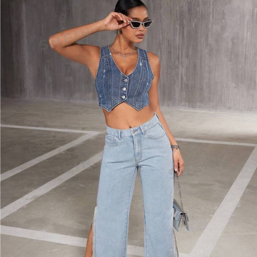 Women'S Denim Vest Top - Picture 4 of 4